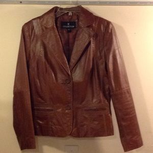 Brown leather jacket